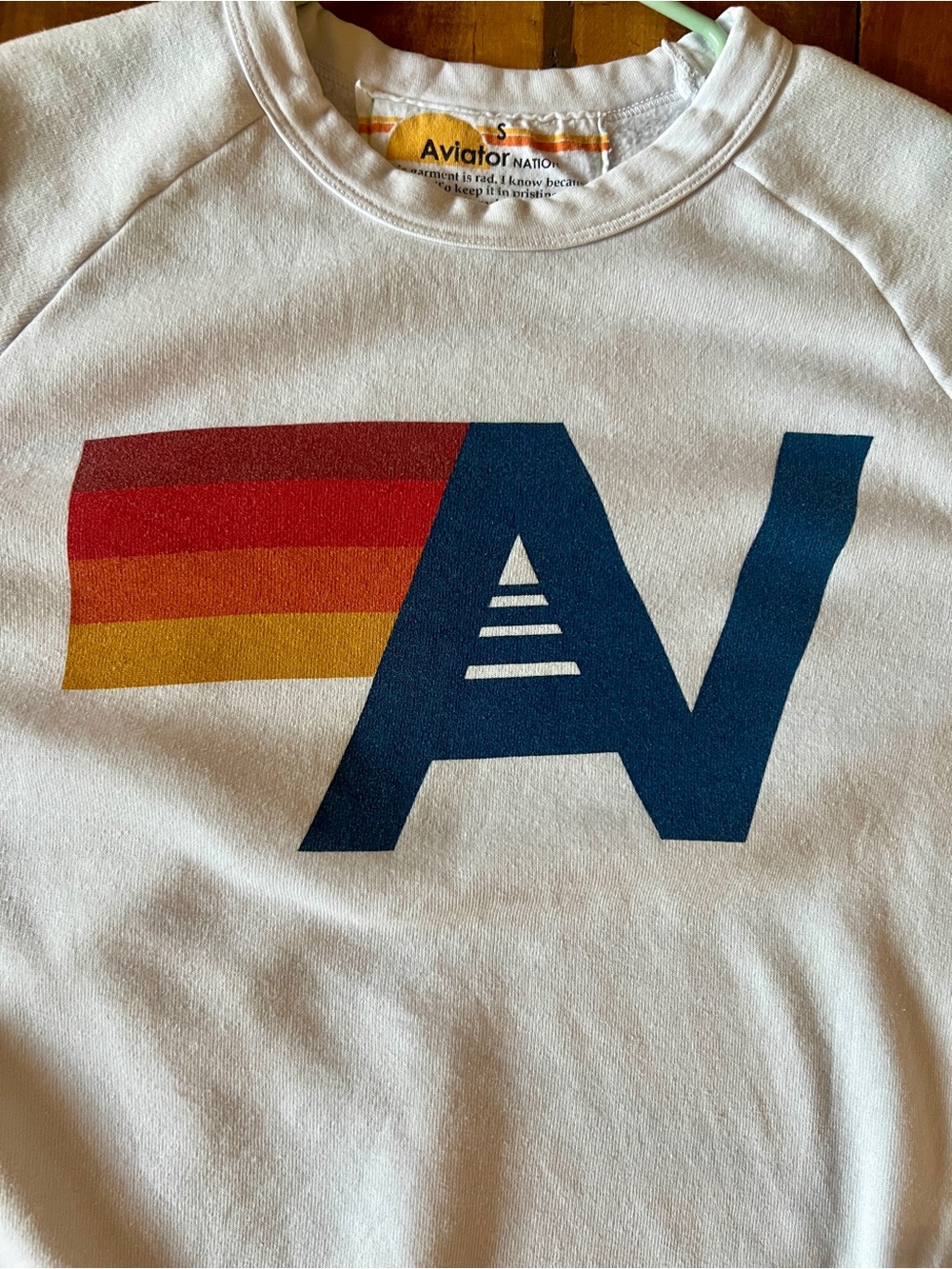 Aviator Nation Logo Sweatshirt Vintage White Size S - Picture 11 of 12